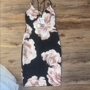 Windsor Plunging Neck Line Body-con Midi Dress